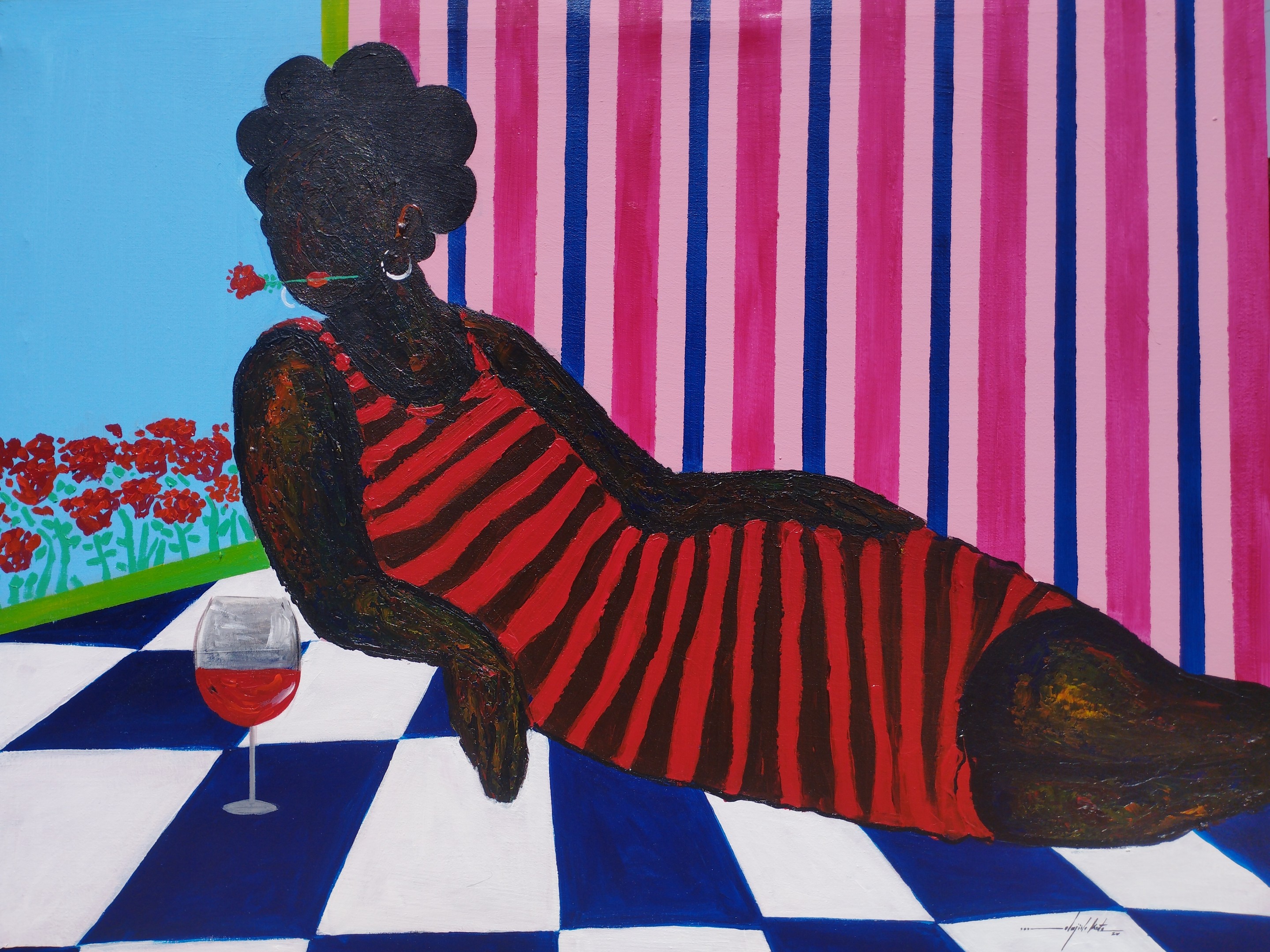 Olajide Kuti, La Dolce Vita (The Sweet Life) - 21st Century, Contemporary, Figurative, Africa Olajide Kuti, La Dolce Vita (The Sweet Life) - 21st Century, Contemporary, Figurative, Africa