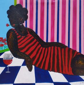 Gemälde, La Dolce Vita (The Sweet Life) - 21st Century, Contemporary, Figurative, Africa, Olajide Kuti
