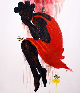 Painting, Fractured Innocence - 21st Century, Contemporary, Figurative Abstraction, Africa, Bee, Olajide Kuti