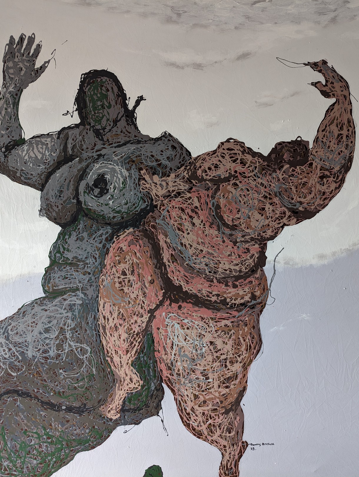 Dennis Onofua, Compadre 2 - 21st Century, Contemporary, Figurative, Neo-Expressionism, Enamel Dennis Onofua, Compadre 2 - 21st Century, Contemporary, Figurative, Neo-Expressionism, Enamel