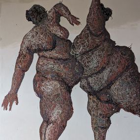 Gemälde, Compadre 1 - 21st Century, Contemporary, Figurative, Neo-Expressionism, Enamel, Dennis Onofua