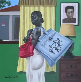 Painting, La Voyageur (Traveller 2) - 21st Century, Contemporary, Figurative, Modern, Women, Alawaye Tope