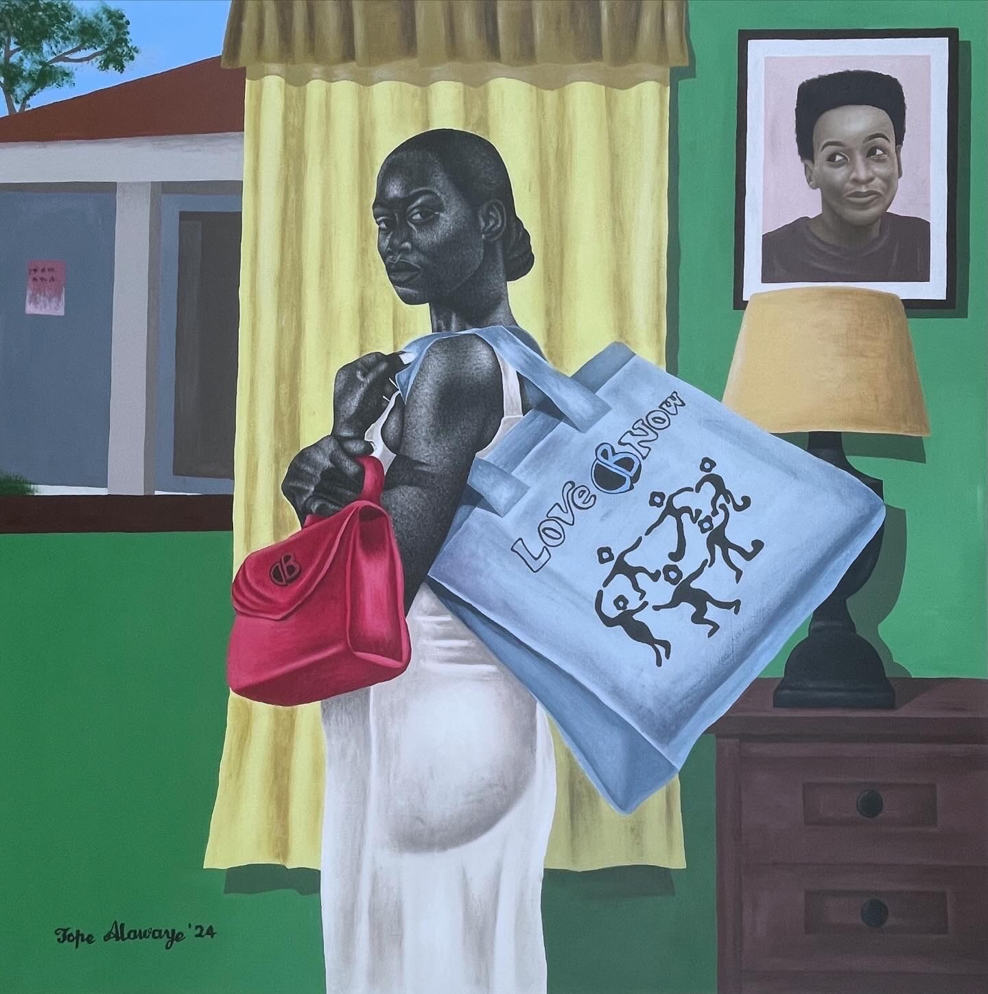 Alawaye Tope, La Voyageur (Traveller 2) - 21st Century, Contemporary, Figurative, Modern, Women Alawaye Tope, La Voyageur (Traveller 2) - 21st Century, Contemporary, Figurative, Modern, Women