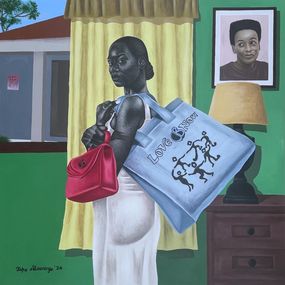 Gemälde, La Voyageur (Traveller 2) - 21st Century, Contemporary, Figurative, Modern, Women, Alawaye Tope