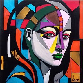 Gemälde, The woman with the green lips, Morena MoBe
