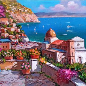 Gemälde, View from the terrace - Positano (Italy), Gio Sannino