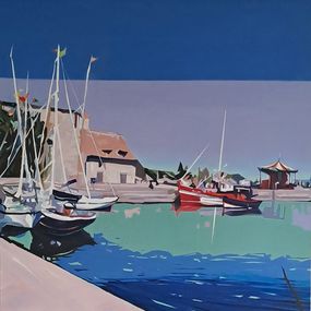 Gemälde, Bateaux à Honfleur, Pierre Wuillaume