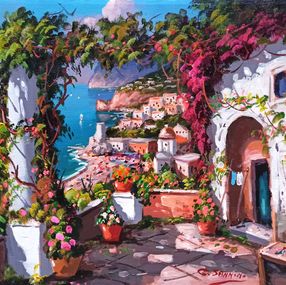 Gemälde, Window on the sea - Positano (Italy), Gio Sannino