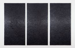 Painting, Black_ triptych_01, Raphaël Terrier