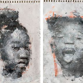 Peinture, Portrait #13 and #2, Diptych, Luigi Christopher Veggetti Kanku