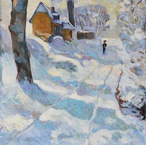 Peinture, Chemin enneigé, Patrick Marie