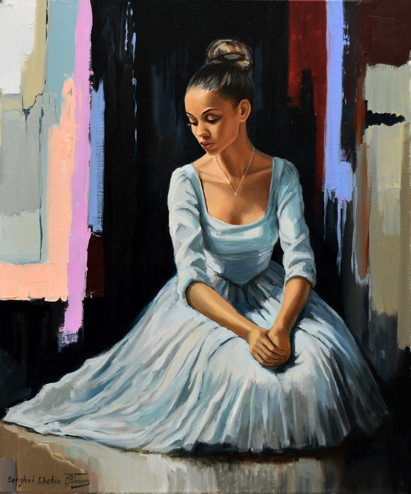 Serghei Ghetiu, A ballerina portrait with dark background III Serghei Ghetiu, A ballerina portrait with dark background III