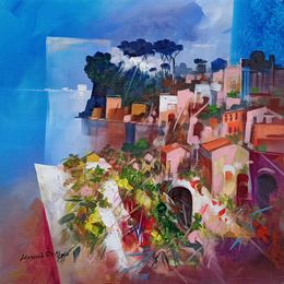 Gemälde, Sorrento in backlight - Amalfitan Coast painting, Leonardo De Meglio