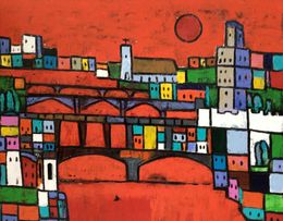 Peinture, Florence rouge, Jean-Pierre Al Courty