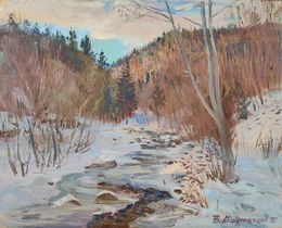 Peinture, Winter on the river, Mishurovsky Victor