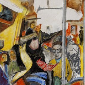 Gemälde, Hasard des rencontres dans le métro série Paris Urbain, Eric Delmare