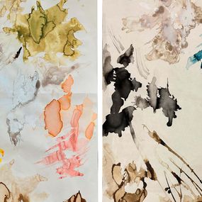 Painting, Liquid Life N3 and N5, Diptych, Rosario Briones