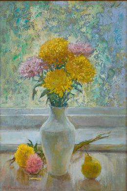 Painting, Yellow chrysanthemums, Mishurovsky Victor