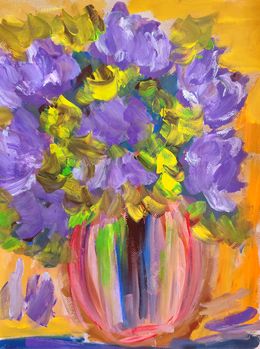 Painting, Purple blossoms, Natalya Mougenot