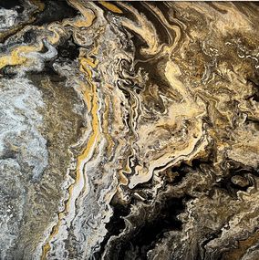 Gemälde, Golden Waves, Monica Tangen