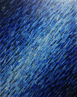 Gemälde, Grande texture couteau bleue, Jonathan Pradillon