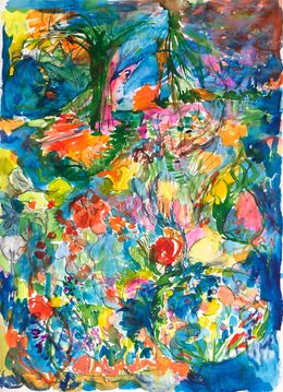 Painting, Arbres en bleu, Isabelle Marie