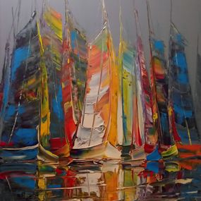 Gemälde, Boats - My Lover Is Traveling (Bateaux - Mon Amoureuse Voyage), Janusz Kik
