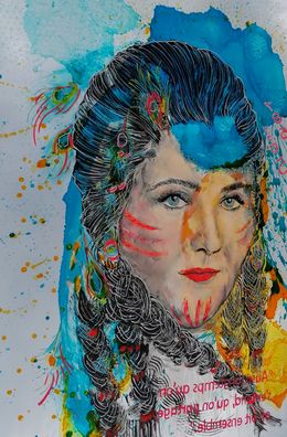 Peinture, Simone Veil femme forte héroïne célébrités paix liberté figure pop art Wahrol, Adélaïde Leferme