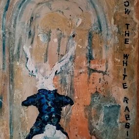 Painting, Follow the white rabbit Alice in Wonderland, Adélaïde Leferme