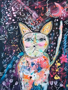 Painting, Le chat rose, Âme Sauvage