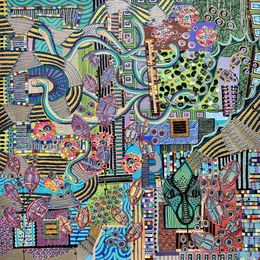 Gemälde, Hypnose snake's mosaic, Alexandra Zamfir