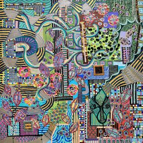 Gemälde, Hypnose snake's mosaic, Alexandra Zamfir
