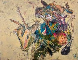 Painting, Io danseuse vache mythologie amour couleur, Adélaïde Leferme