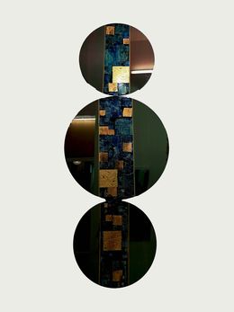Painting, Klimt trinité esprit hommage bleu or, Adélaïde Leferme