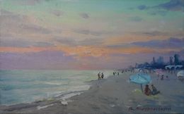 Gemälde, Evening beach, Mishurovsky Victor