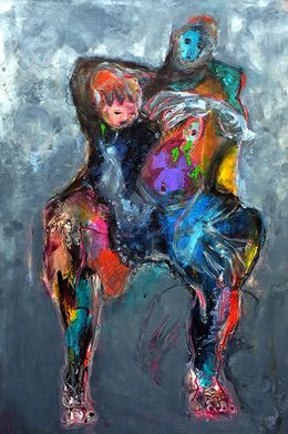 Painting, Téthys mere géants mythologie couleur femme, Adélaïde Leferme