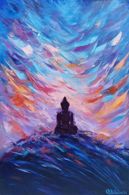 Painting, Silent Conversation with Buddha, Olga Nikitina