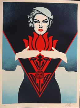 Print, Flower Woman (blue), Shepard Fairey (Obey)