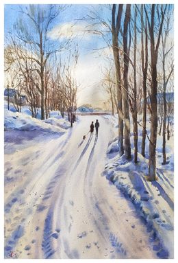 Gemälde, Snowy, Irina Pronina