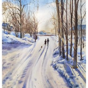 Gemälde, Snowy, Irina Pronina