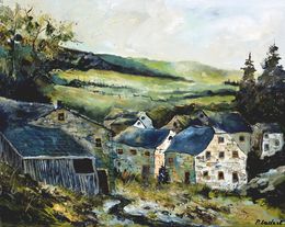 Painting, Old village in my country, Pol Ledent