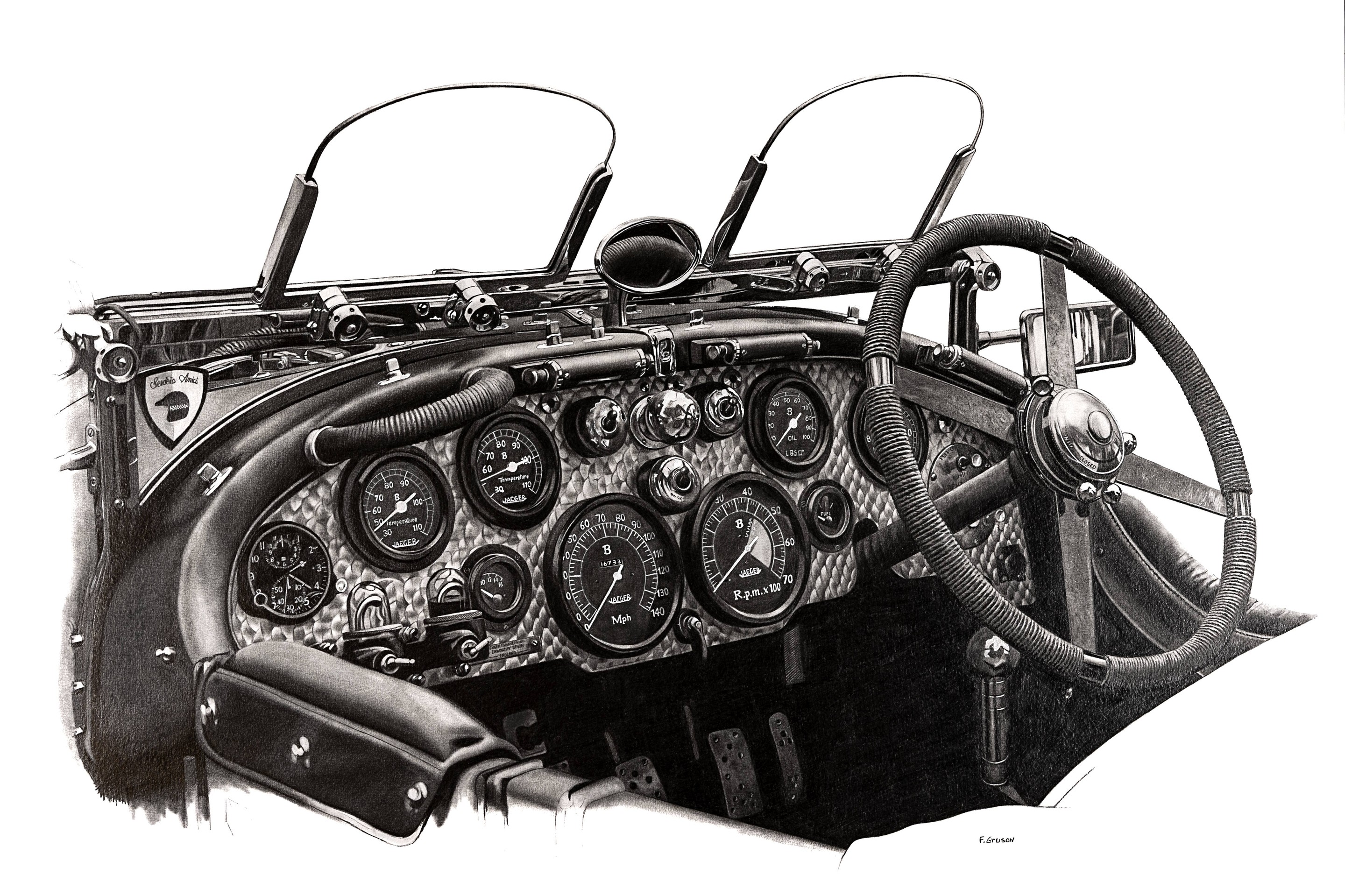 François Gruson, Tableau de bord d'une voiture Bentley de 1945 François Gruson, Tableau de bord d'une voiture Bentley de 1945