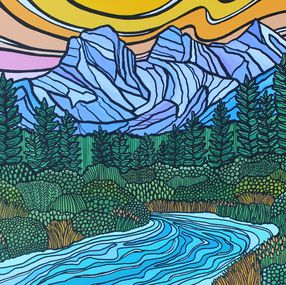Peinture, Three Sisters Canmore, Amy Williams