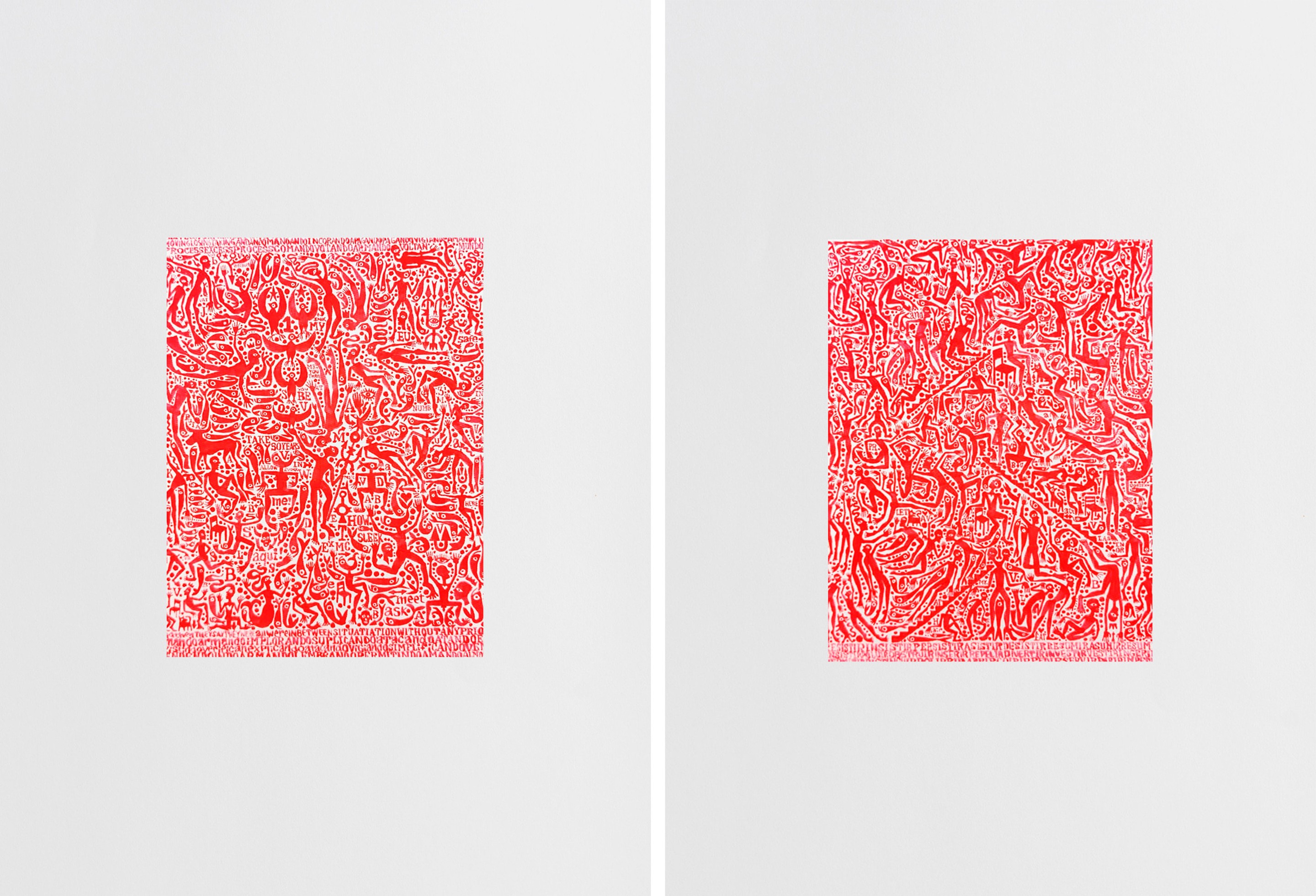 Almo, Fluorescent Ascension #2 and #3, Diptych. From Neon Progress Series Almo, Fluorescent Ascension #2 and #3, Diptych. From Neon Progress Series