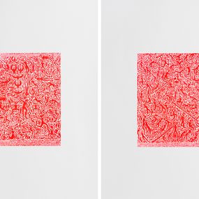 Pintura, Fluorescent Ascension #2 and #3, Diptych. From Neon Progress Series, Almo