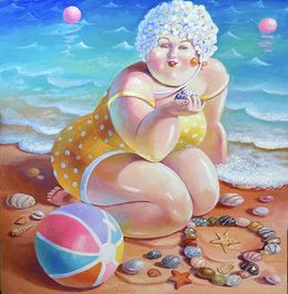 Painting, At The Beach, Anna Varella