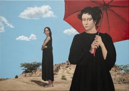 Gemälde, Stroll Under the Red Umbrella, Nataliya Bagatskaya