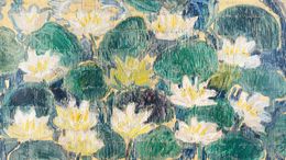 Painting, White Water Lilly's Belle Terre, Hunt Slonem