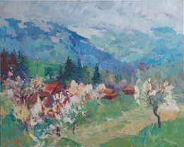 Painting, The gardens are blooming, Oleksandr Khrapachov
