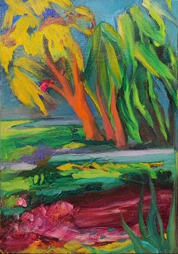 Painting, Fleuve Rouge, Viridiana Célandon